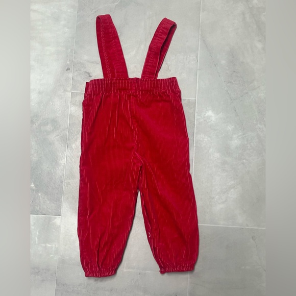 Vintage Red Corduroy Suspender Pants 1980s Fits Large Made in Canada - Picture 4 of 6